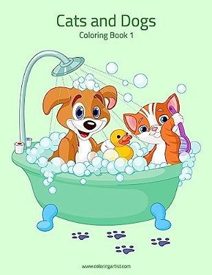 Cats And Dogs Coloring Book 1-..