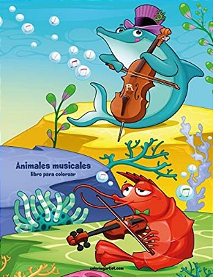 Animales Musicales Libro Para Colorear 1-..