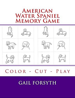 American Water Spaniel Memory Game: Color - Cut - Play-..