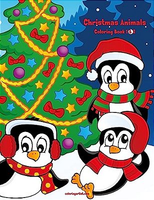 Christmas Animals Coloring Book 1 & 2-..