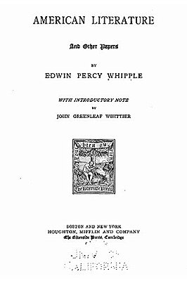 American Literature, And Other Papers-..