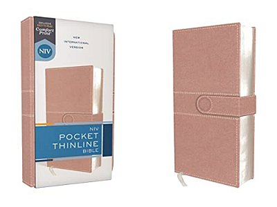 Niv, Pocket Thinline Bible, Leathersoft, Pink, Snap Closure, Red Letter, Comfort Print-..