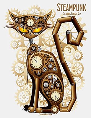 Steampunk Coloring Book 1 & 2-..