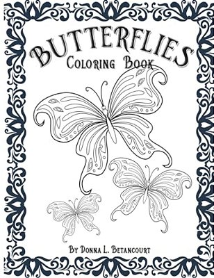 Butterflies Adult Coloring Book-..