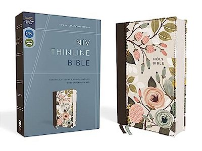 Niv, Thinline Bible, Cloth Over Board, Floral, Red Letter Edition, Comfort Print-..