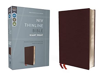 Niv, Thinline Bible, Giant Print, Bonded Leather, Burgundy, Red Letter Edition-..
