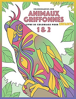 Livre De Coloriage Pour Enfants Animaux Griffonnés 1 & 2-..