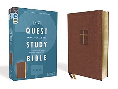Niv, Quest Study Bible, Leathersoft, Brown, Comfort Print: The Only Q And A Study Bible-..