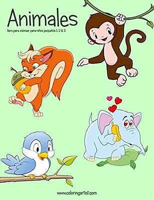 Animales Libro Para Colorear Para Niños Pequeños 1, 2 & 3-..