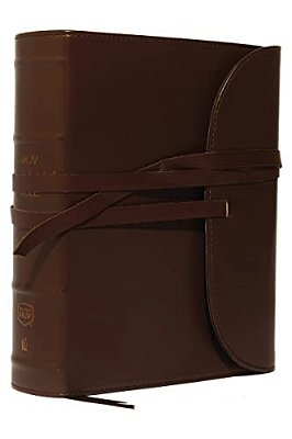 Nkjv, Journal The Word Bible, Large Print, Premium Leather, Brown, Red Letter Edition: Reflect, Journal, Or Create Art Next To Your Favorite Verses-..