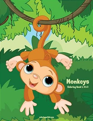 Monkeys Coloring Book 1, 2 & 3-..