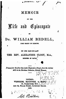 Memoir Of The Life And Episcopate Of Dr. William Bedell-..