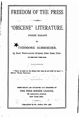 Freedom Of The Press And Obscene Literature, Three Essays-..
