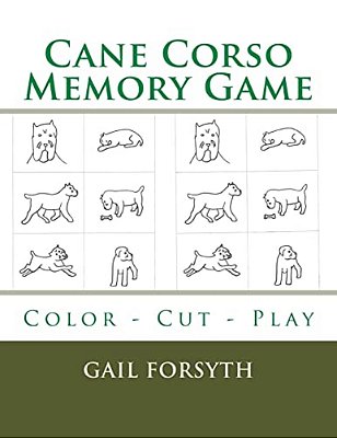 Cane Corso Memory Game: Color - Cut - Play-..
