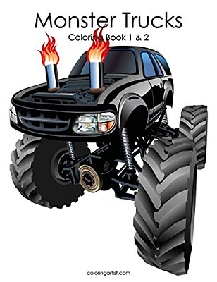 Monster Trucks Coloring Book 1 & 2-..