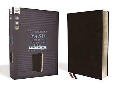 Nasb, Thinline Bible, Giant Print, Bonded Leather, Black, Red Letter Edition, 1995 Text, Comfort Print-..