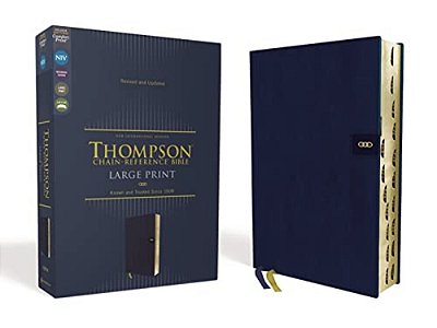 Niv, Thompson Chain-Reference Bible, Large Print, Leathersoft, Navy, Thumb Indexed, Red Letter, Comfort Print-..