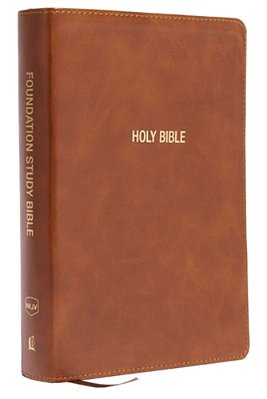 Nkjv Foundation Study Bible, Wide-Margin, Brown Leathersoft, Red Letter-..