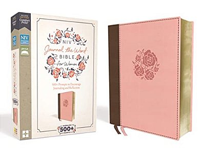 Niv, Journal The Word Bible For Women, Leathersoft, Pink, Red Letter Edition, Comfort Print: 500+ Prompts To Encourage Journaling And Reflection-..