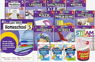 180 Days(tm) Homeschool Grade 5 Set: Every Subject, Every Day-..