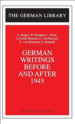 German Writings Before And After 1945: E. Junger, W. Koeppen, I. Keun, A. Lernet-Holenia, G. Von Rez-..