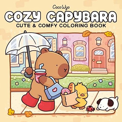 Cozy Capybara: Coloring Book For Adults And Kids-..