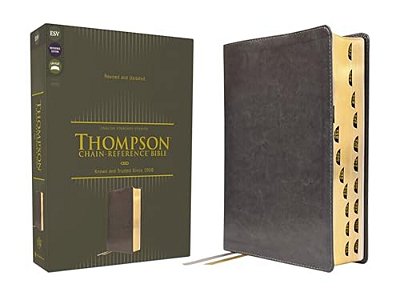 Esv, Thompson Chain-Reference Bible, Leathersoft, Gray, Red Letter, Thumb Indexed-..
