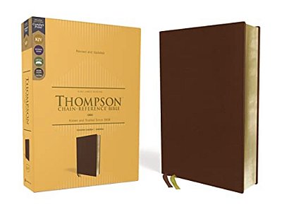Kjv, Thompson Chain-Reference Bible, Genuine Leather, Calfskin, Brown, Red Letter, Comfort Print-..