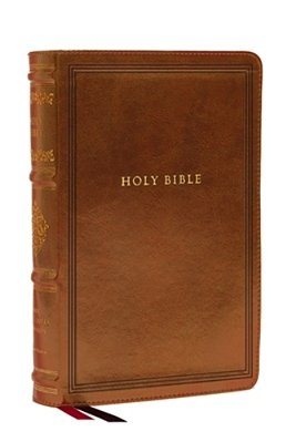 Nkjv Large Print Reference Bible, Brown Leathersoft, Red Letter, Comfort Print (Sovereign Collection): Holy Bible, New King James Version-..