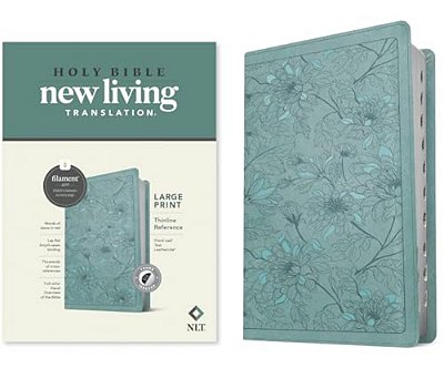 Nlt Large Print Thinline Reference Bible, Filament Enabled Edition (Red Letter, Leatherlike, Floral/Teal, Indexed)-..