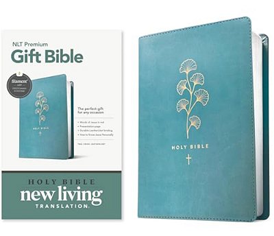 Premium Gift Bible Nlt, Filament Enabled (Leatherlike, Teal Cross, Red Letter)-..