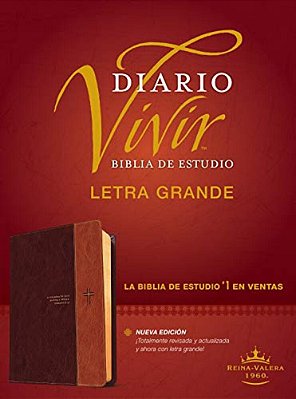 Biblia De Estudio Del Diario Vivir Rvr60, Letra Grande (Letra Roja, Sentipiel, Café/Café Claro)-..