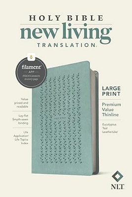 Nlt Large Print Premium Value Thinline Bible, Filament Enabled (Leatherlike, Eucalyptus Teal)-..