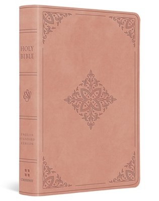 Esv Large Print Value Compact Bible (Trutone, Blush Rose, Fleur-De-lis Design)-..