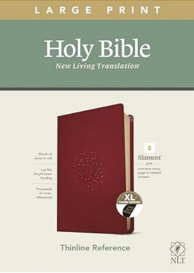 Nlt Large Print Thinline Reference Bible, Filament Enabled Edition (Red Letter, Leatherlike, Berry, Indexed)-..