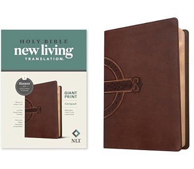 Nlt Compact Giant Print Bible, Filament Enabled (Leatherlike, Mahogany Celtic Cross, Red Letter)-..