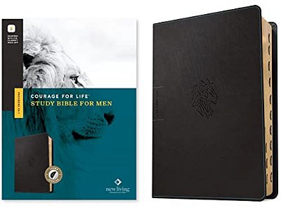 Nlt Courage For Life Study Bible For Men, Filament Enabled (Leatherlike, Onyx Lion, Indexed)-..