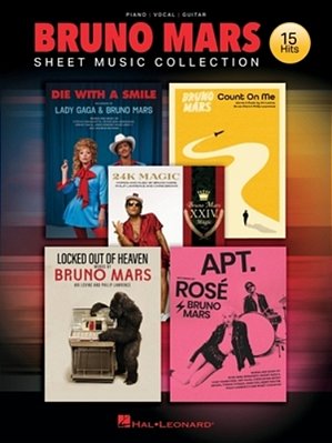 Bruno Mars Sheet Music Collection: 15 Of Bruno's Biggest Hits Arranged For Piano, Voice, And Guitar, With Chord Symbols, Guitar Chord Frames, And Full-..