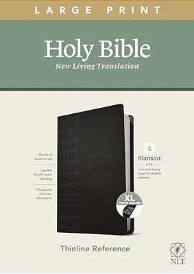 Nlt Large Print Thinline Reference Bible, Filament Enabled Edition (Red Letter, Leatherlike, Black, Indexed)-..