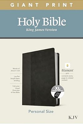 Kjv Personal Size Giant Print Bible, Filament Enabled Edition (Leatherlike, Black/Onyx, Indexed)-..