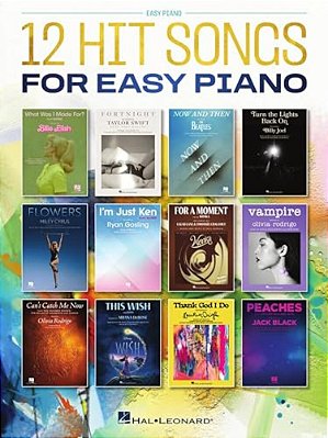 12 Hit Songs For Easy Piano - Songbook With Lyrics-..