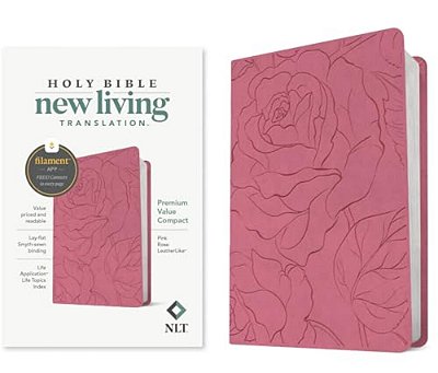 Nlt Premium Value Compact Bible, Filament Enabled (Leatherlike, Pink Rose)-..