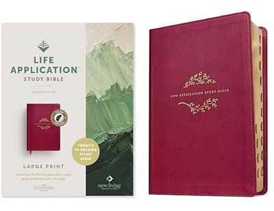 Nlt Life Application Study Bible, Third Edition, Large Print (Red Letter, Leatherlike, Berry, Indexed)-..