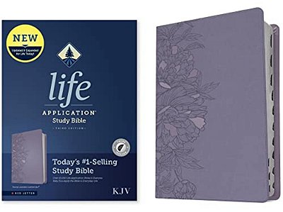 Kjv Life Application Study Bible, Third Edition (Leatherlike, Peony Lavender, Indexed, Red Letter)-..