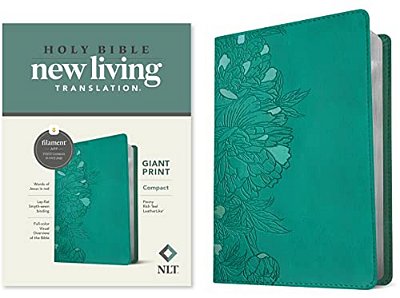 Nlt Compact Giant Print Bible, Filament Enabled (Leatherlike, Peony Rich Teal, Red Letter)-..