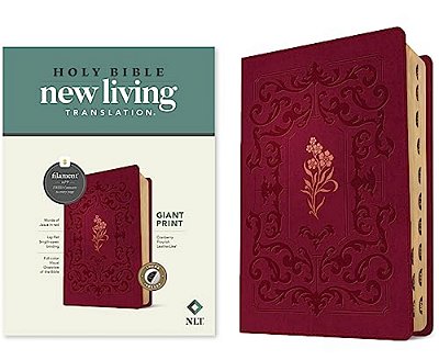 Nlt Giant Print Bible, Filament Enabled (Leatherlike, Cranberry Flourish, Indexed, Red Letter)-..