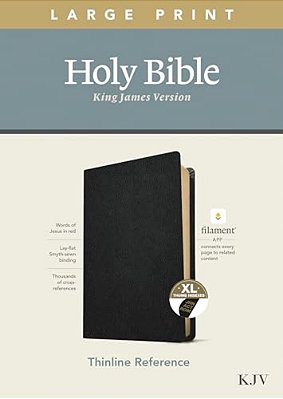 Kjv Large Print Thinline Reference Bible, Filament Enabled Edition (Red Letter, Genuine Leather, Black, Indexed)-..