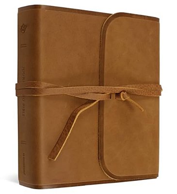 Esv Journaling Bible (Natural Leather, Brown, Flap With Strap)-..