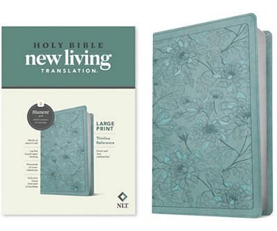 Nlt Large Print Thinline Reference Bible, Filament Enabled Edition (Red Letter, Leatherlike, Floral/Teal)-..