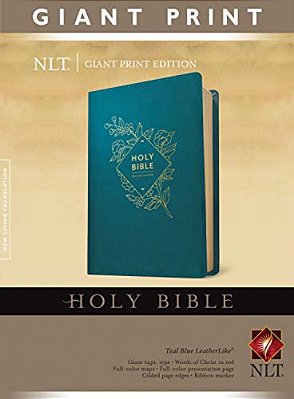 Holy Bible, Giant Print Nlt (Red Letter, Leatherlike, Teal Blue)-..